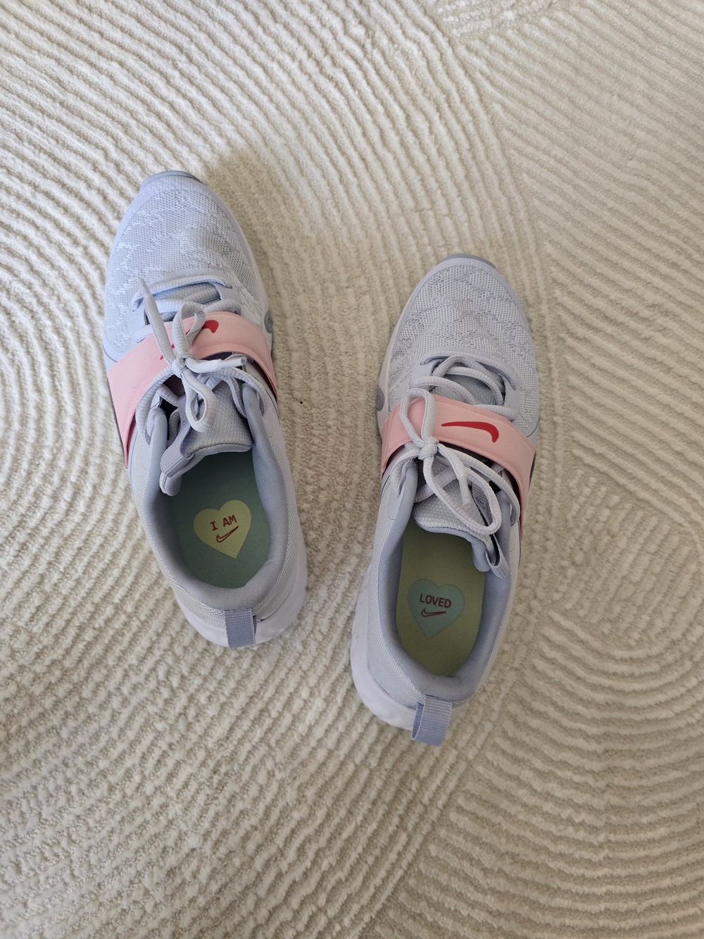 Nike Kids' Light Blue and Pink Slip-On Sneakers
